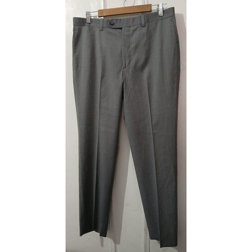 Jack Victor mens size 34 super 130's ITALIAN WOOL gray dress pants LORO PIANA
